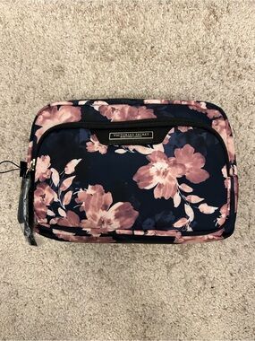 Victoria's Secret Night Bloom Floral Cosmetic Case with Pink Blooms